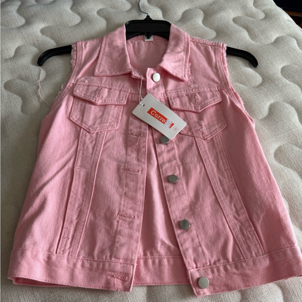 Vans Pink Denim Vest for Kids